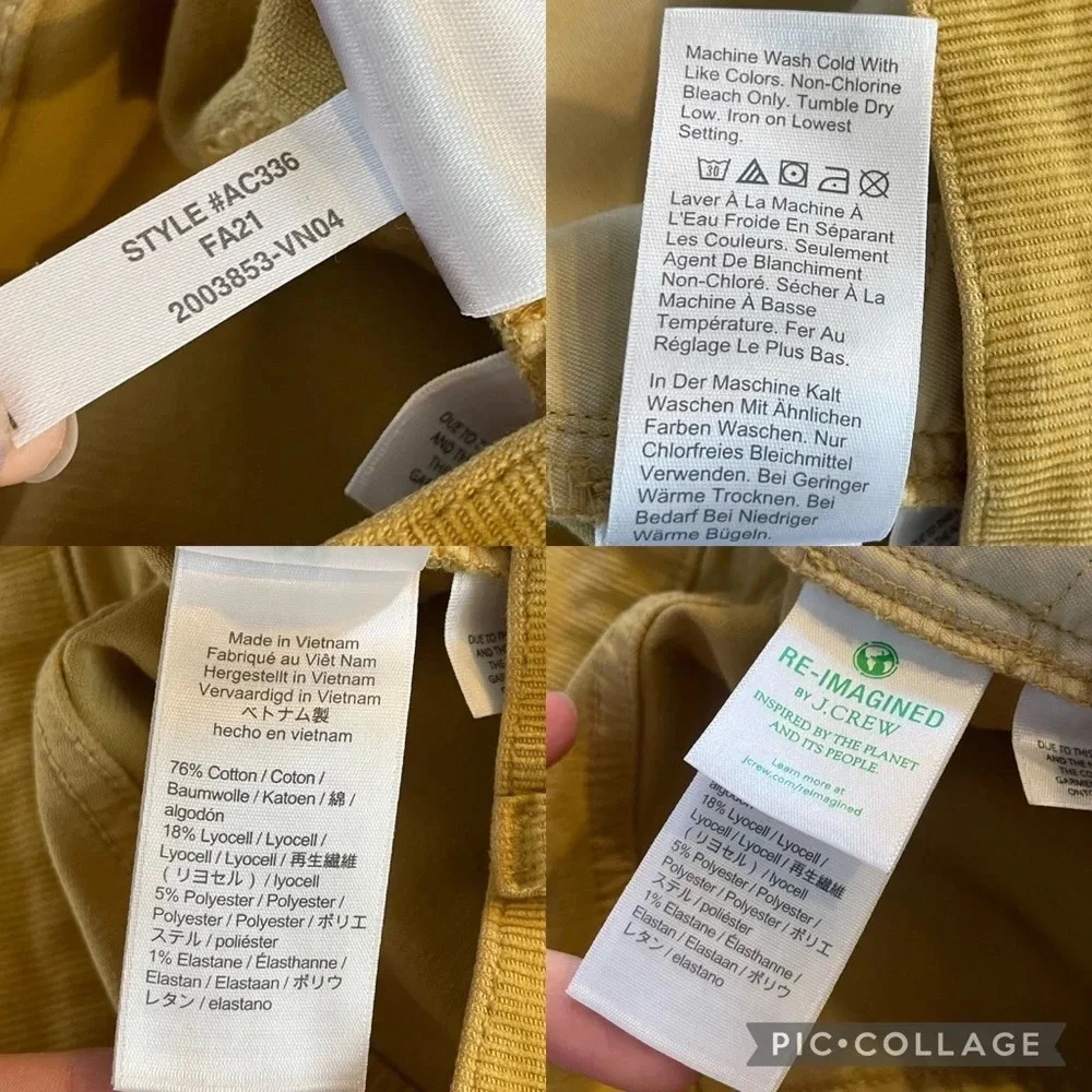 J. Crew Fall 2021 vintage slim straight corduroy pant